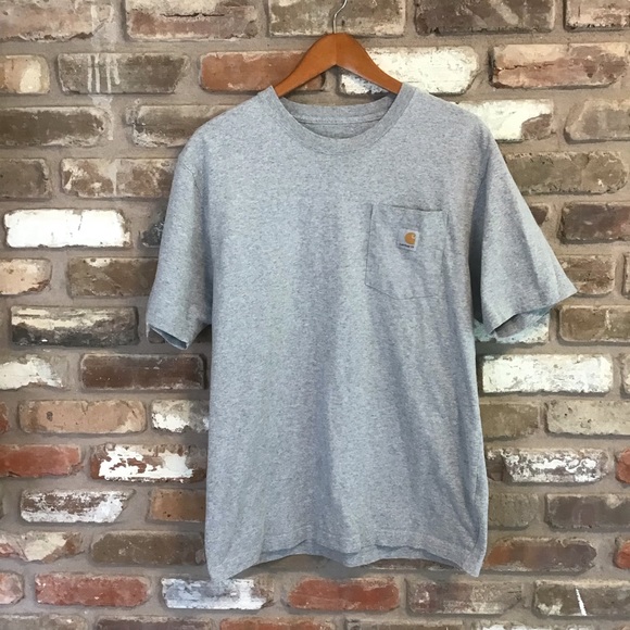 $10 SALE🎉🎉CARHARTT Men’s Heather Gray Short Sleeve T-Shirt M - Picture 1 of 5